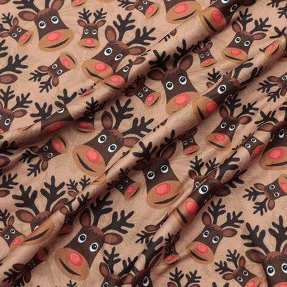 christmas day deer reindeer giraffe printed fabric