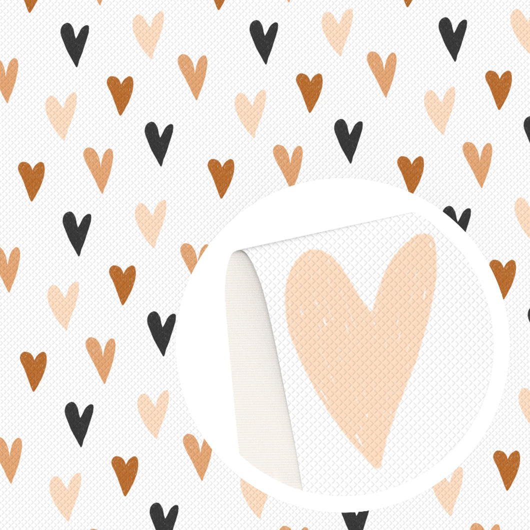 heart love valentines day printing on white printed fabric