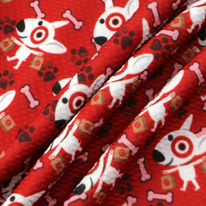 red series footprint paw printed fabric
