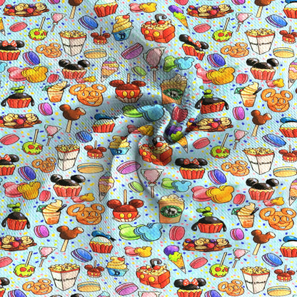 food cake cupcake ice cream popsicle printed fabric