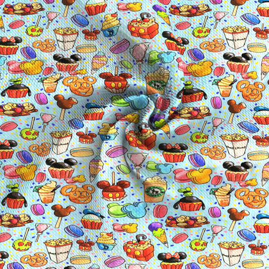 food cake cupcake ice cream popsicle printed fabric