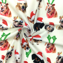 Load image into Gallery viewer, christmas day dog puppy christmas hat santa hat printed fabric
