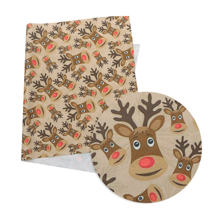 christmas day deer reindeer giraffe printed fabric