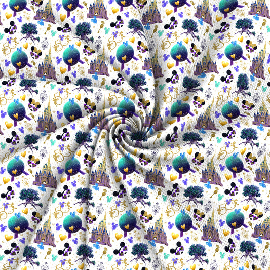 leaf leaves tree number printed fabric