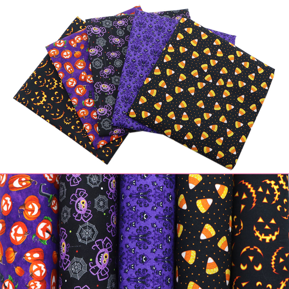 100％cotton halloween（5 designs/set,half meter/design） printed fabric set