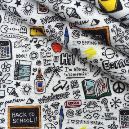 back to school printed fabric