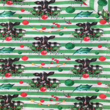 Load image into Gallery viewer, christmas day stripe cow pattern printed fabric
