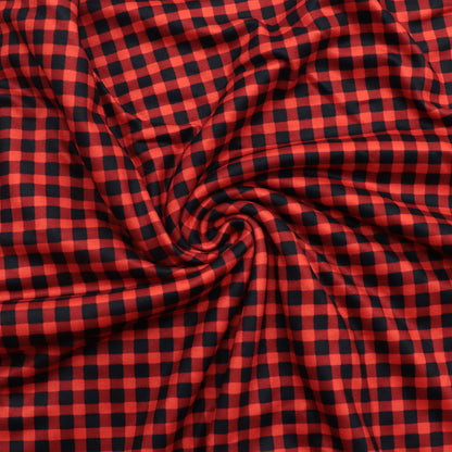 plaid grid christmas day printed fabric
