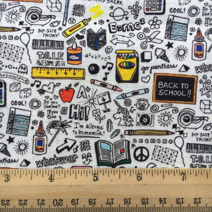 back to school printed fabric