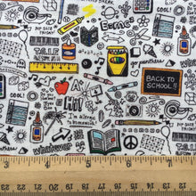 Load image into Gallery viewer, back to school abc pencil music notes letters alphabet printed fabric

