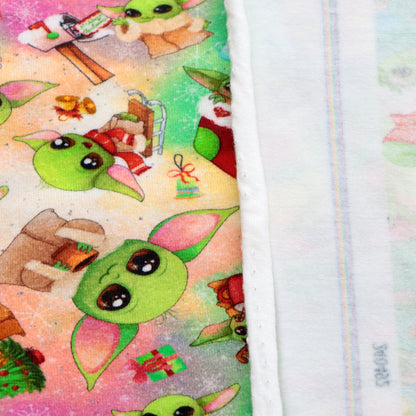 christmas day green series printed fabric