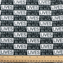 Load image into Gallery viewer, letters alphabet plaid grid black lives matter printed fabric
