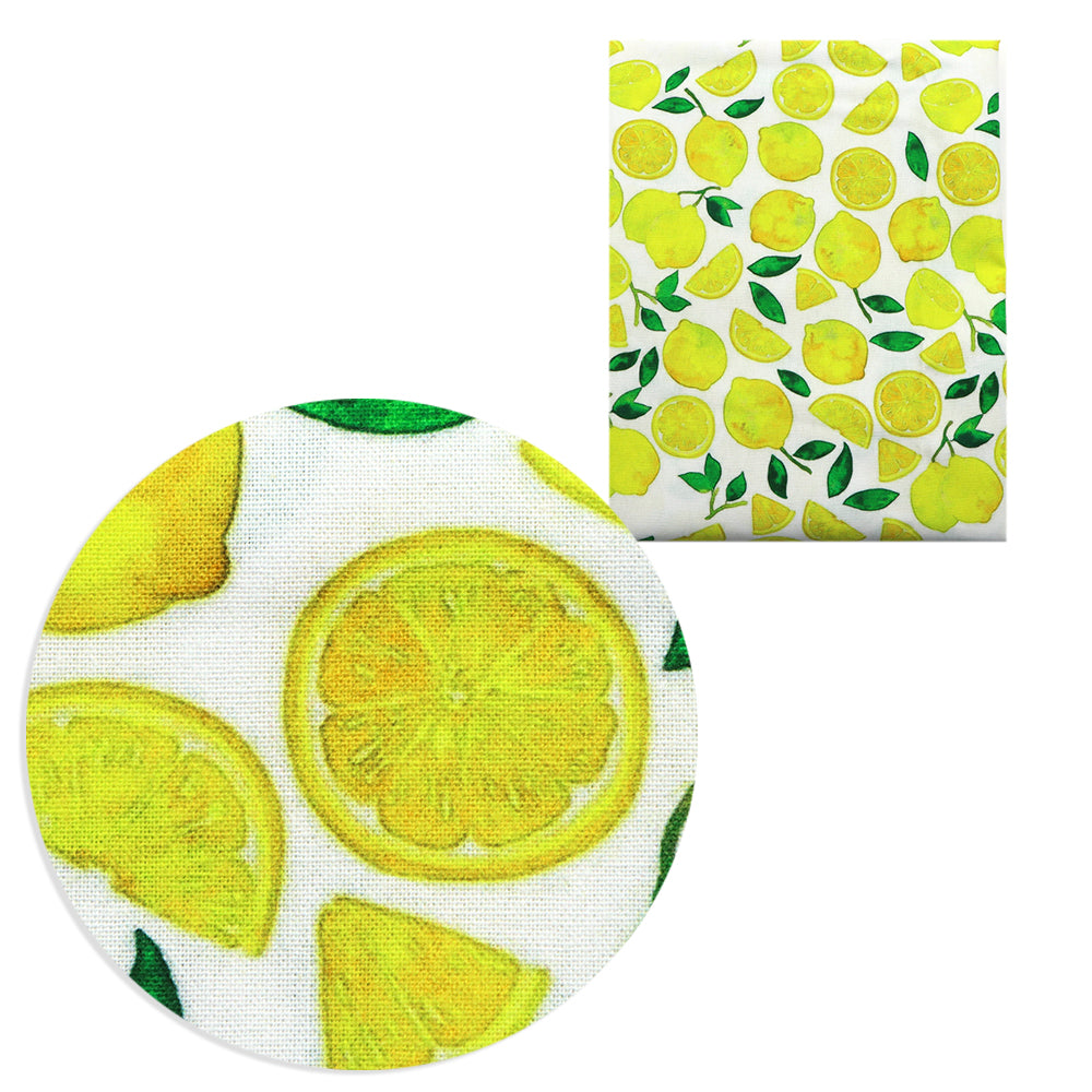 fruit lemon printed fabric