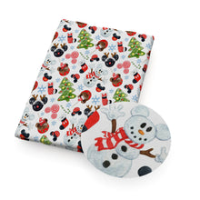 Load image into Gallery viewer, christmas stockings snowman snowflake snow printed fabric
