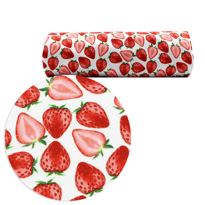 strawberry fruit red series printed fabric