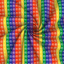 Load image into Gallery viewer, stripe gradient color push pop it rainbow printed fabric
