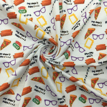 Load image into Gallery viewer, letters alphabet glasses pizza hut printed fabric

