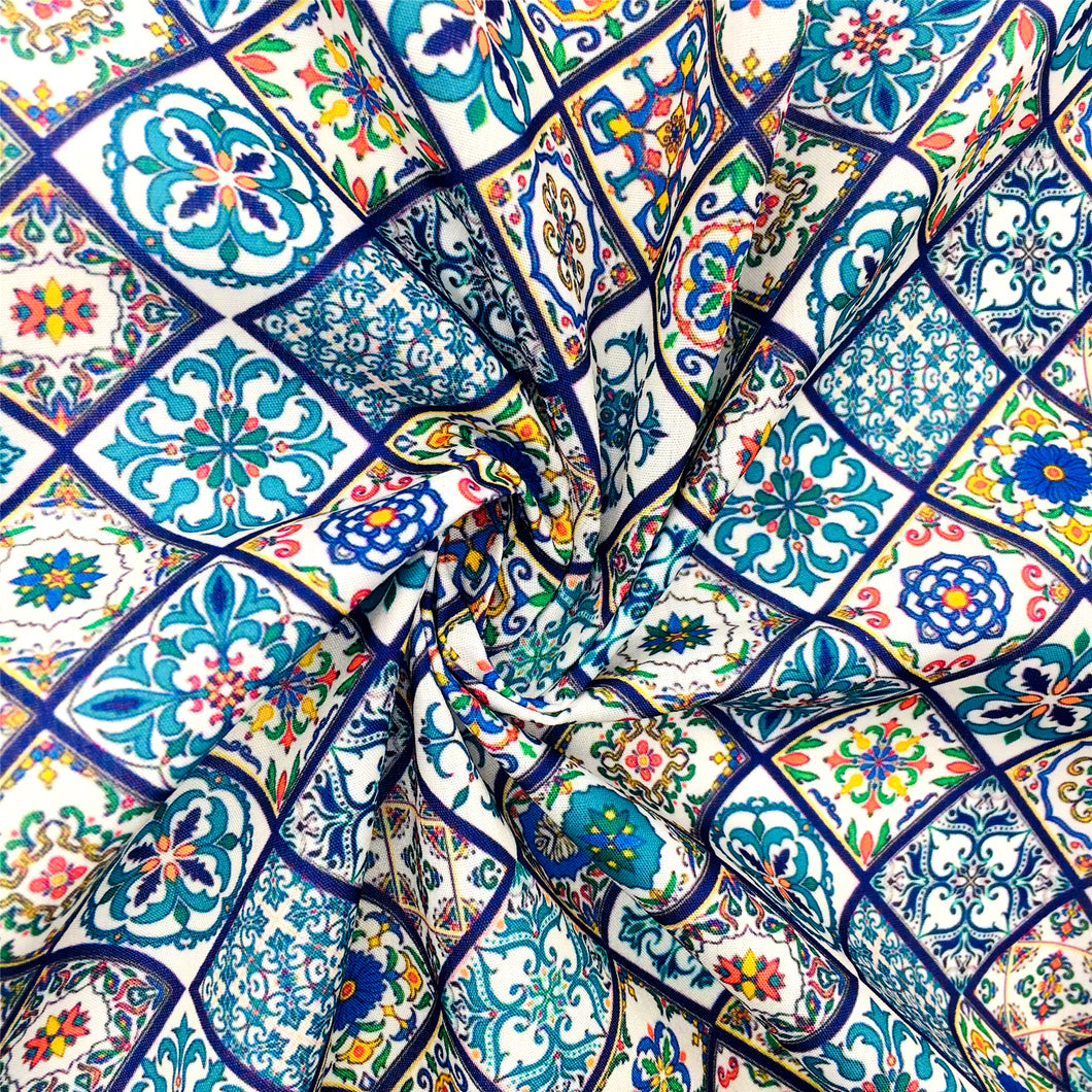 paint splatter embed mosaico printed fabric