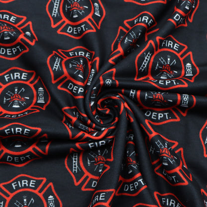 fire truck fire hydrant firemen printed fabric