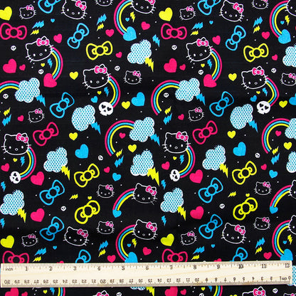 rainbow color heart love cloud printed fabric