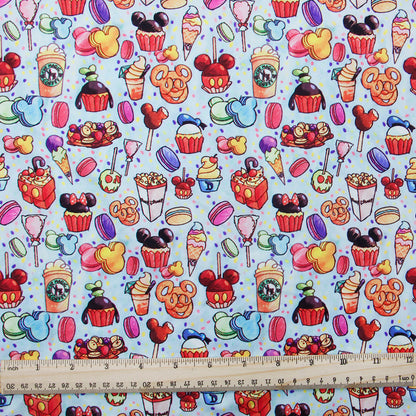 food cake cupcake ice cream popsicle printed fabric