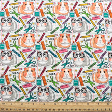 Load image into Gallery viewer, back to school abc guinea pig printed fabric
