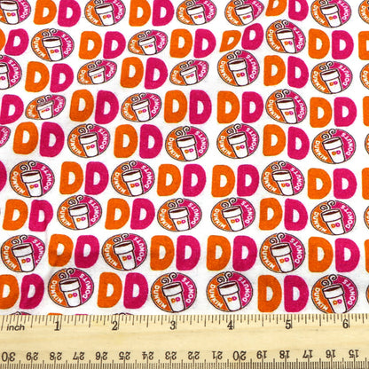 drinks dunkin donuts printed fabric