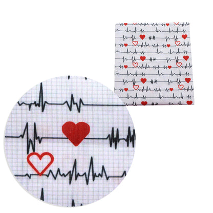EKG Theme Printed Fabric