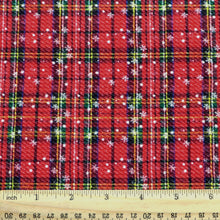 Load image into Gallery viewer, snowflake snow plaid grid christmas day red series printed fabric

