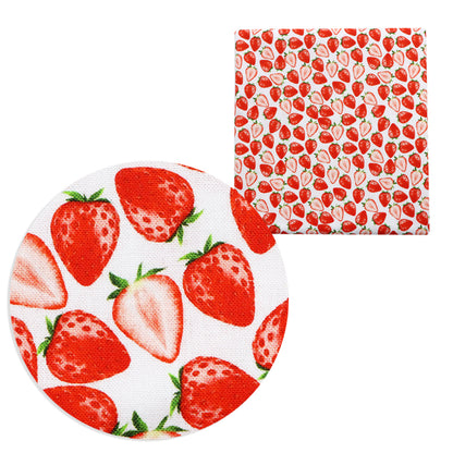 strawberry fruit red series printed fabric