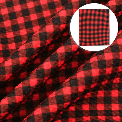 plaid grid christmas day printed fabric
