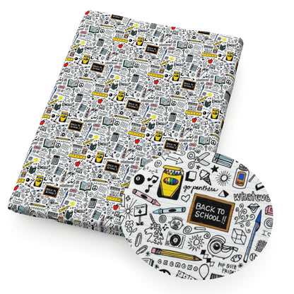 back to school printed fabric
