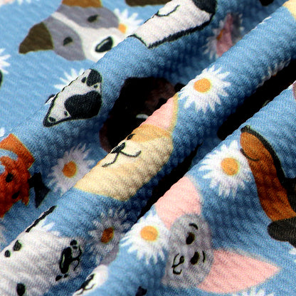 flower floral dog puppy printed fabric
