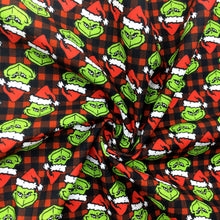 Load image into Gallery viewer, christmas plaid grid printed fabric
