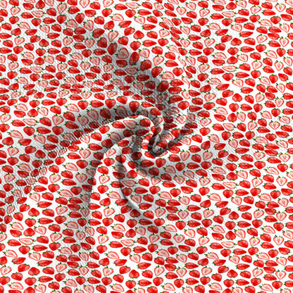 strawberry fruit red series printed fabric