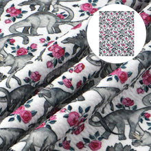 Load image into Gallery viewer, dinosaurs dino flower floral printed fabric
