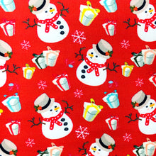 Load image into Gallery viewer, present gift snowman christmas day snowflake snow printed fabric
