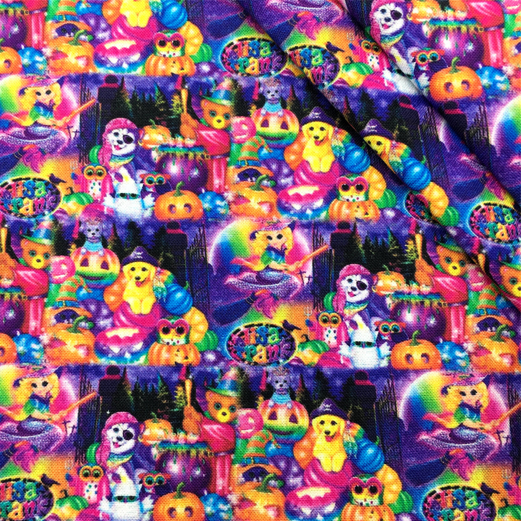 rainbow color dog puppy printed fabric