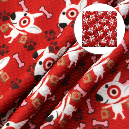 red series footprint paw printed fabric