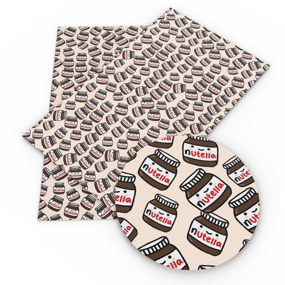 letters alphabet brand nutella printed fabric