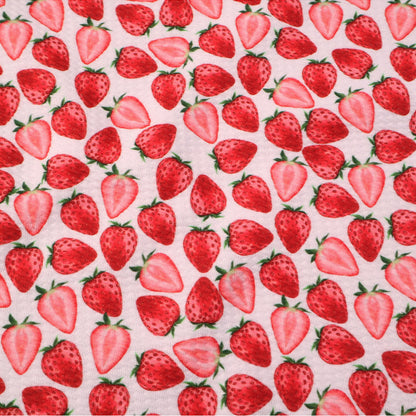 strawberry fruit red series printed fabric