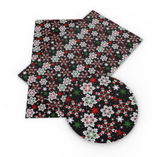 Load image into Gallery viewer, snowflake snow dots spot christmas day black series printed fabric
