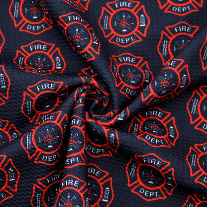 fire truck fire hydrant firemen printed fabric