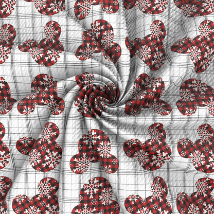 red series stripe snowflake snow christmas day printed fabric