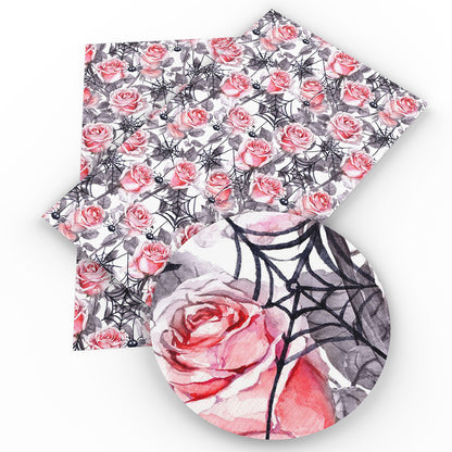 flower floral spider spider web printed fabric