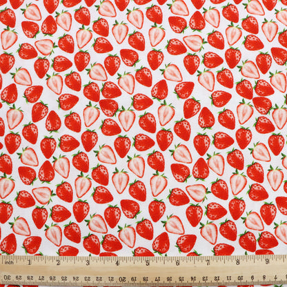 strawberry fruit red series printed fabric
