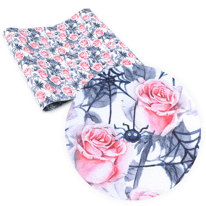 flower floral spider spider web printed fabric