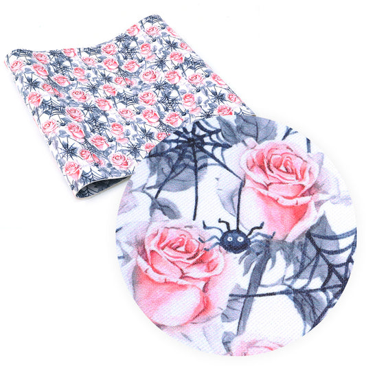 flower floral spider spider web printed fabric