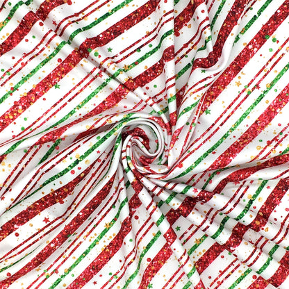 stripe christmas day star starfish printed fabric