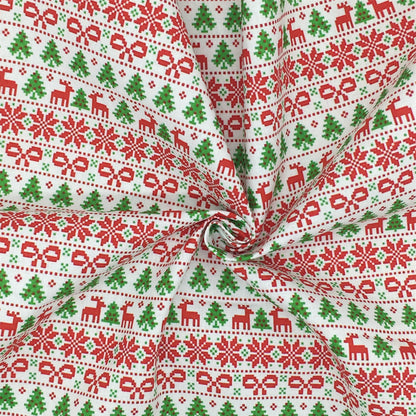 bowknot bows deer reindeer giraffe christmas tree christmas day printed fabric